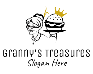 Grandmother - Grandma Crown Burger logo design