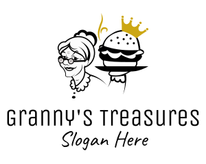 Grandma Crown Burger logo design