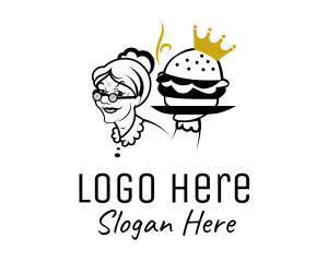Lunch - Grandma Crown Burger logo design