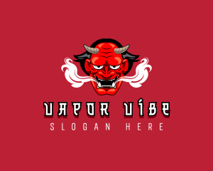 Vaporizer - Demon Mask Smoke logo design