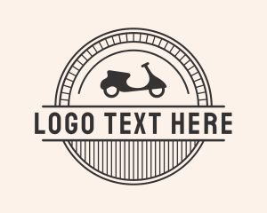 Motor Shop - Quirky Scooter Badge logo design