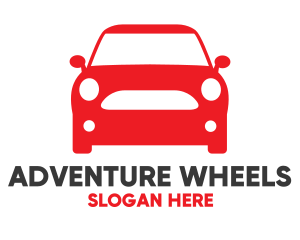 4wd - Small Red Car logo design