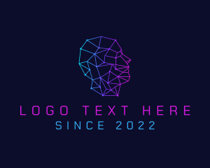 Artificial Intelligence - Geometric Circuit Human logo design