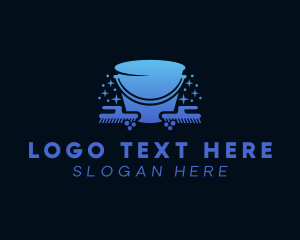 Clean - Cleaning Wash Bucket logo design