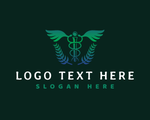 Health Center - Medical Pharmacy Caduceus logo design