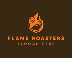 Roasting - Roast Fish Barbecue logo design