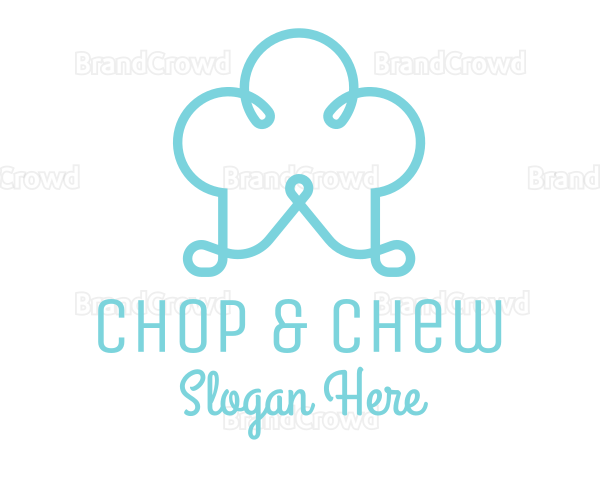 Blue Chef Hat Scribble Logo