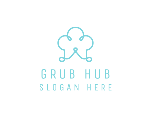 Grub - Blue Chef Hat Scribble logo design