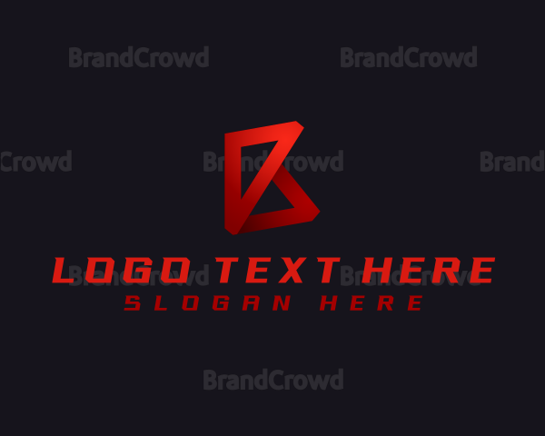 Geometric Triangle Letter B Logo