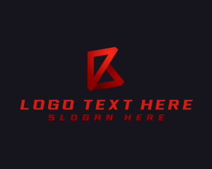 Gradient - Geometric Triangle Letter B logo design