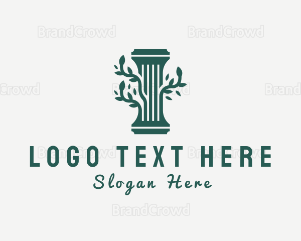Elegant Tree Vine Pillar Logo