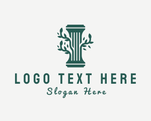 Architecture - Elegant Tree Vine Pillar logo design