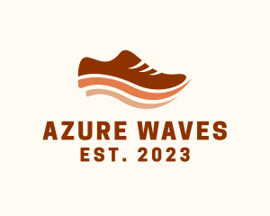 Running Shoe Wave logo design