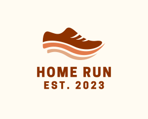 Running Shoe Wave logo design