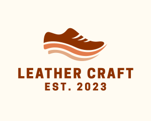 Leather - Running Shoe Wave logo design