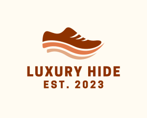 Leather - Running Shoe Wave logo design