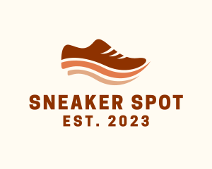 Kicks - Running Shoe Wave logo design