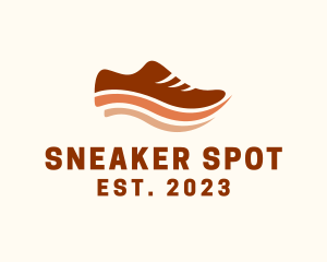 Running Shoe Wave logo design