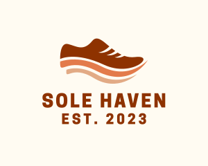 Shoe - Running Shoe Wave logo design