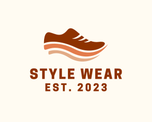 Running Shoe Wave logo design