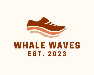 Running Shoe Wave logo design