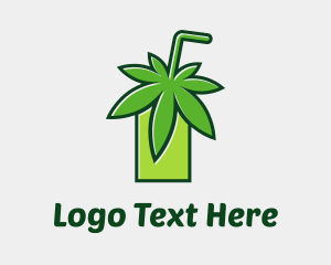 Juice Shop - Cannabis Weed Juice logo design