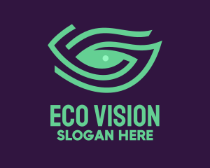 Green Natural Eye logo design