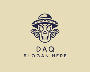 Skate Shop - Sombrero Mexican Skull logo design
