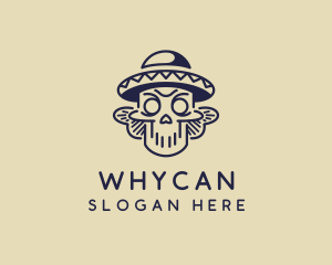 Scary - Sombrero Mexican Skull logo design