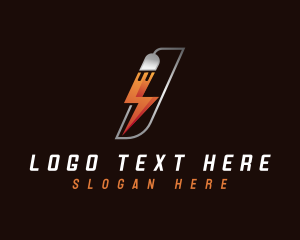 Strong - Lightning Battery Charger logo design