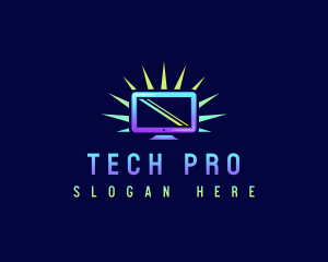 Pc - Computer Monitor Screen logo design