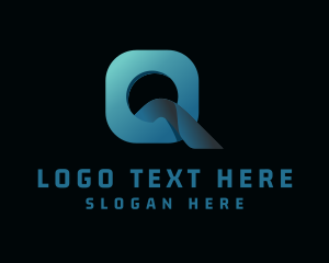 Hiking - Gradient Mountain Letter Q logo design