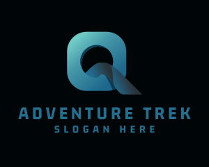 Trek - Gradient Mountain Letter Q logo design