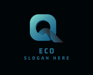 Gradient Mountain Letter Q logo design