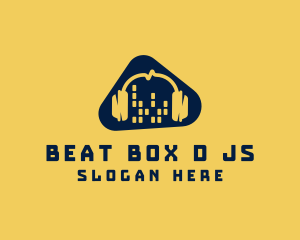 Dj - DJ Headphones Equalizer logo design