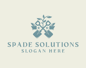 Spade Plant Gardening logo design