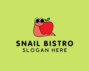 Snail Apple Cartoon logo design