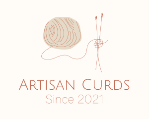 Knitting Needle Yarn logo design