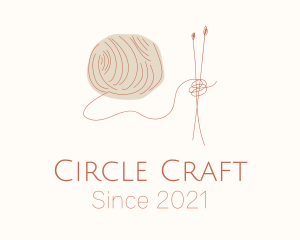 Knitting Needle Yarn logo design