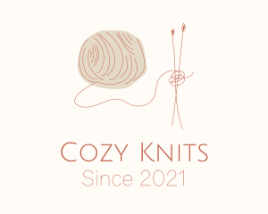 Knitting Needle Yarn logo design