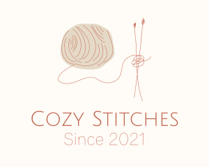 Knitter - Knitting Needle Yarn logo design