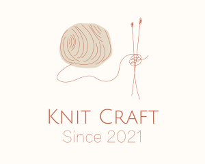 Knitting Needle Yarn logo design