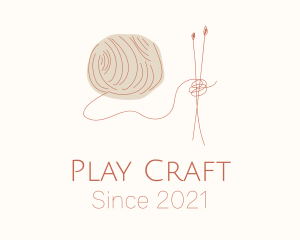 Knitting Needle Yarn logo design