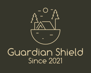 Resort - Minimalist Forest Cabin logo design