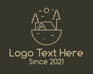 Camp - Minimalist Forest Cabin logo design