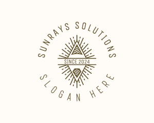 Hipster Diamond Sunrays logo design