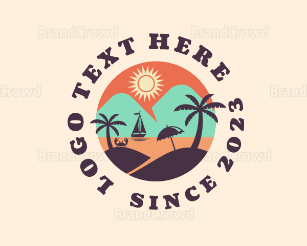 Mountain Beach Scenery Logo