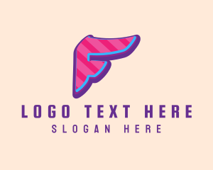 Teenager - Pop Graffiti Art Letter F logo design