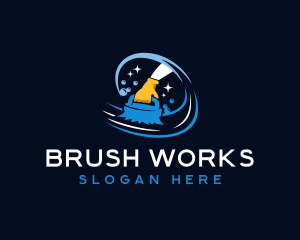 Brush - Janitorial Cleaning Brush logo design