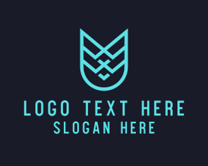 Futuristic - Weaving Shield Crest logo design